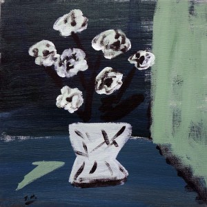 Blommor i vas, 2006, målning