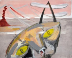 Spräcklig katt, målning